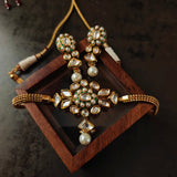 FINEST QUALITY POLKI KUNDAN CHOKER WITH EARRINGS