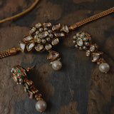 FINEST QUALITY POLKI KUNDAN CHOKER WITH EARRINGS