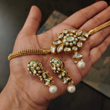 FINEST QUALITY POLKI KUNDAN CHOKER WITH EARRINGS