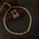 PEARL CHOKER WITH EARRINGS
