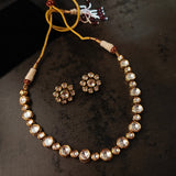 FINEST QUALITY POLKI KUNDAN CHOKER WITH EARRINGS