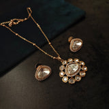FINEST QUALITY POLKI KUNDAN NECKLACE WITH EARRINGS