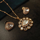 FINEST QUALITY POLKI KUNDAN NECKLACE WITH EARRINGS