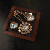 FINEST QUALITY POLKI KUNDAN NECKLACE WITH EARRINGS