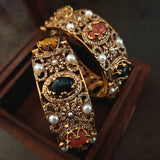 DESIGNER DOUBLET STONE PAIR OF OPENABLE BANGLES(EXCLUSIVE RAJWADA COLLECTION)
