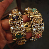 DESIGNER DOUBLET STONE PAIR OF OPENABLE BANGLES(EXCLUSIVE RAJWADA COLLECTION)