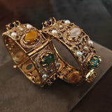 DESIGNER DOUBLET STONE PAIR OF OPENABLE BANGLES(EXCLUSIVE RAJWADA COLLECTION)