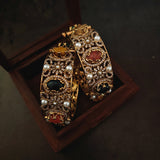 DESIGNER DOUBLET STONE PAIR OF OPENABLE BANGLES(EXCLUSIVE RAJWADA COLLECTION)