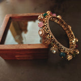 DESIGNER MULTICOLOUR SEMI PRECIOUS STONE OPENABLE BANGLE(EXCLUSIVE RAJWADA COLLECTION)