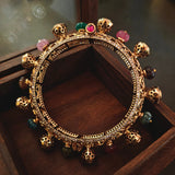 DESIGNER MULTICOLOUR SEMI PRECIOUS STONE OPENABLE BANGLE(EXCLUSIVE RAJWADA COLLECTION)