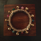 DESIGNER MULTICOLOUR SEMI PRECIOUS STONE OPENABLE BANGLE(EXCLUSIVE RAJWADA COLLECTION)