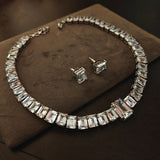 FINEST QUALITY KOREAN DIAMOND CHOKER WITH EARRINGS