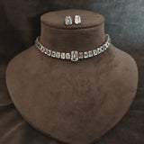 FINEST QUALITY KOREAN DIAMOND CHOKER WITH EARRINGS