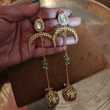 STATEMENT INDO WESTERN LONG HANGING EARRINGS