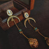 STATEMENT INDO WESTERN LONG HANGING EARRINGS