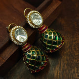 EXQUISITE DESIGNER POLKI KUNDAN JADAU EARRINGS
