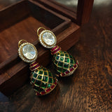 EXQUISITE DESIGNER POLKI KUNDAN JADAU EARRINGS