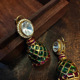 EXQUISITE DESIGNER POLKI KUNDAN JADAU EARRINGS