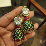 EXQUISITE DESIGNER POLKI KUNDAN JADAU EARRINGS