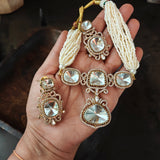 FINEST QUALITY POLKI KUNDAN CHOKER WITH EARRINGS