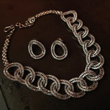 DESIGNER KOREAN DIAMOND CHOKER WITH EARRINGS