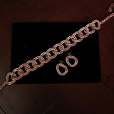 DESIGNER KOREAN DIAMOND CHOKER WITH EARRINGS