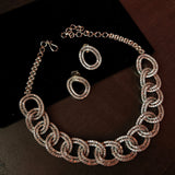 DESIGNER KOREAN DIAMOND CHOKER WITH EARRINGS