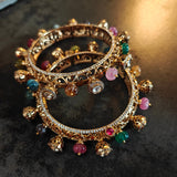 DESIGNER SEMI PRECIOUS STONE AND KUNDAN OPENABLE BANGLES