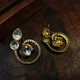 POLKI KUNDAN LEAF EARRINGS