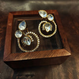 POLKI KUNDAN LEAF EARRINGS