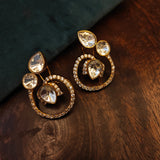 POLKI KUNDAN LEAF EARRINGS