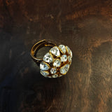 MOSSAINITE STONE ADJUSTABLE RING