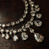 FINEST QUALITY KOREAN DIAMOND DOUBLE LAYER NECKLACE WITH EARRINGS