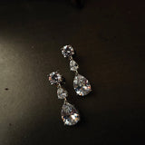FINEST QUALITY KOREAN DIAMOND DOUBLE LAYER NECKLACE WITH EARRINGS