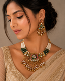DESINER POLKI KUNDAN CHOKER WITH EARRINGS