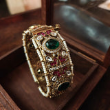 EXCLUSIVE JADAU SEMI PRECIOUS STONE OPENABLE BANGLE
