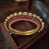 MOSSAINITE AND PEARL BANGLE  (OPENABLE)