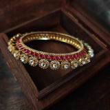 MOSSAINITE AND PEARL BANGLE  (OPENABLE)