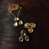 FINEST QUALITY POLKI KUNDAN PENDANT WITH EARRINGS