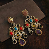 STATEMENT MULTI COLOR STONE EXCLUSIVE EARRINGS
