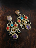 STATEMENT MULTI COLOR STONE EXCLUSIVE EARRINGS