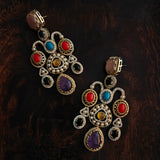 STATEMENT MULTI COLOR STONE EXCLUSIVE EARRINGS