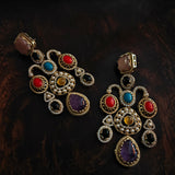 STATEMENT MULTI COLOR STONE EXCLUSIVE EARRINGS