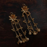 GOLD PLATED HANGING STATEMENT EARRINGS
