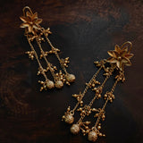 GOLD PLATED HANGING STATEMENT EARRINGS