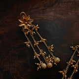 GOLD PLATED HANGING STATEMENT EARRINGS
