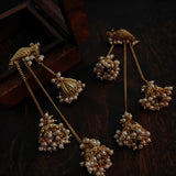 GOLD PLATED HANGING BIRD STATEMENT EARRINGS