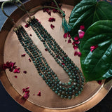 REAL SEMI PRECIOUS STONE FOUR LAYER STRING
