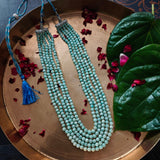REAL SEMI PRECIOUS STONE FIVE LAYER STRING