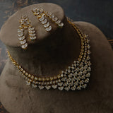 FINEST QUALITY AMERICAN DIAMOND CHOKER WITH EARRINGS